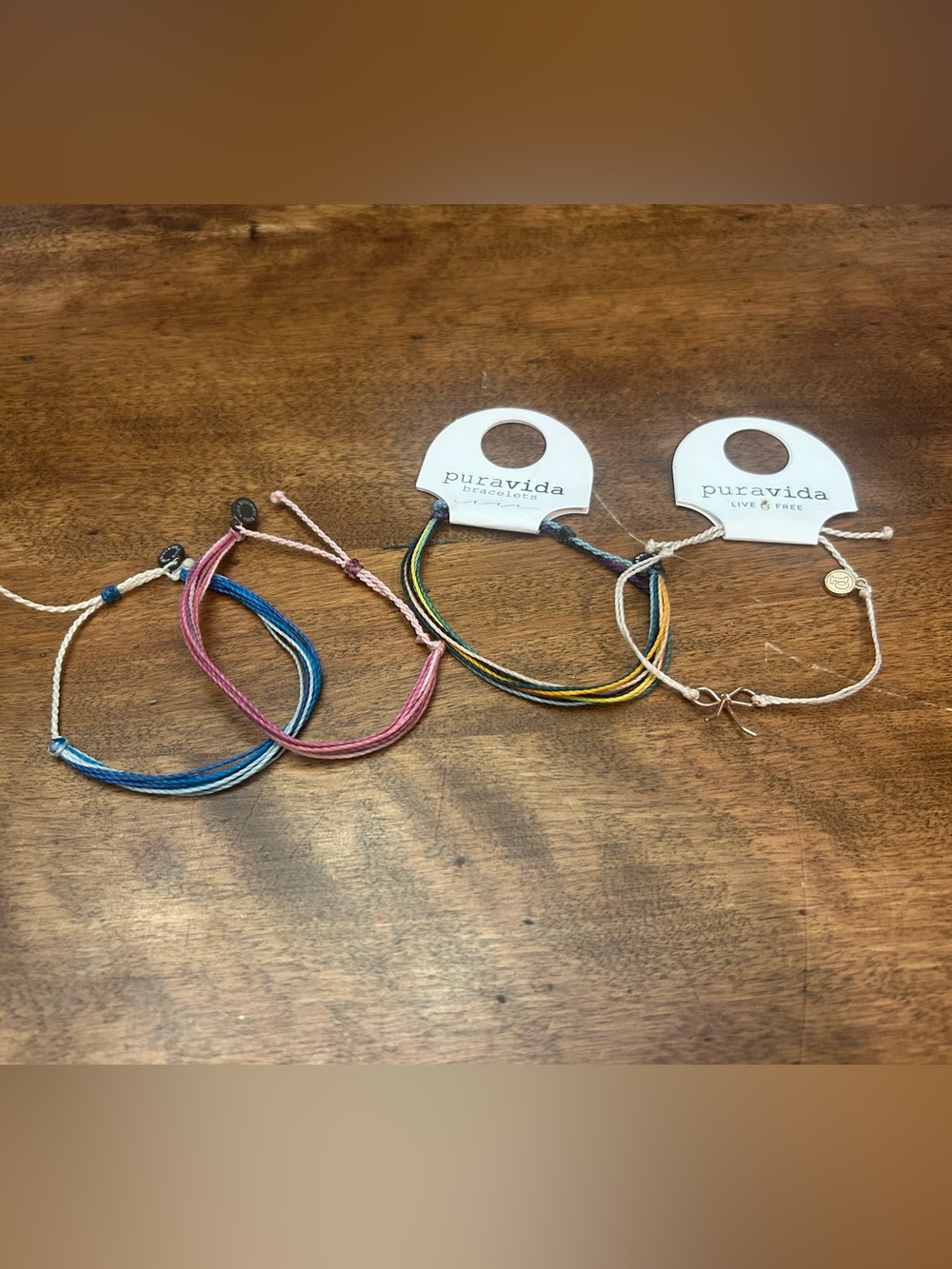 Pura Vida Multicolor, shades of pink, shades of blue & Cream Bow Bracelet Set